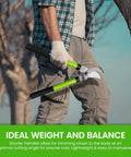 Gardener holding Bypass Loppers 15 Inch Beefy Heavy Duty Garden Pruner with high carbon steel blade cutting tree branch