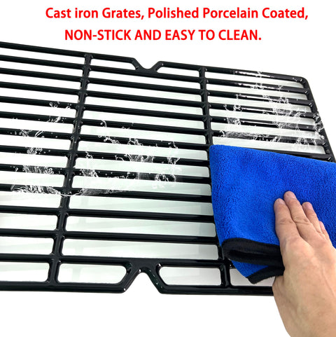 Cleaning the Premium Porcelain Coated Cast Iron Cooking Grates Set Of Two Twelve And Three Eighths By Nineteen And One Quarter Inches.