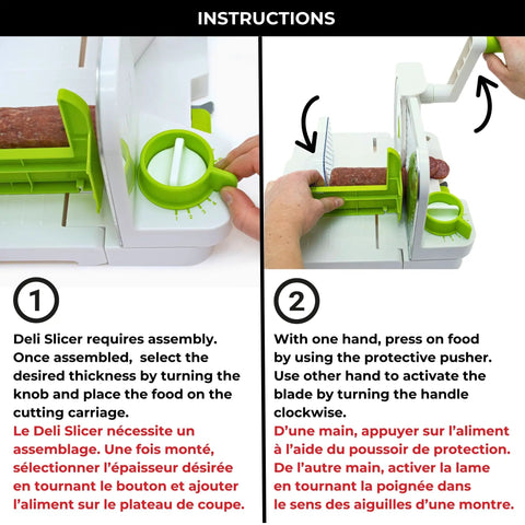 Top Notch Manual Rotary Deli Slicer With A Six Point Five Inch Serrated Blade And Dead Simple Thickness Tweaks Plus Bonus Two In One Peeler For Hassle Free Carving Of Meats Cheeses Bread And Big Loaves