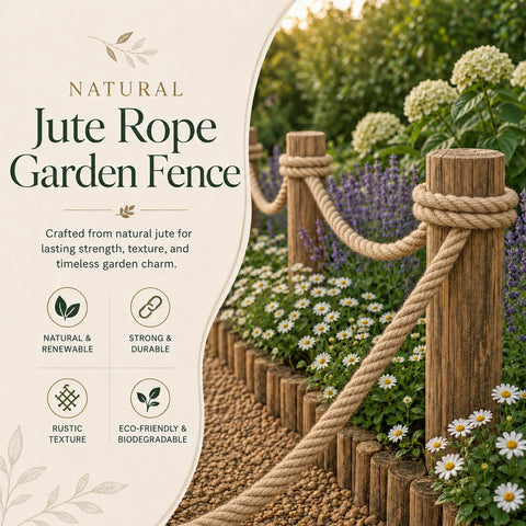 Beefy Heavy Duty Manila Rope 1.5 Inch Thick Jute Twisted Rope 20 Ft All Weather for Docks Railings Landscaping Outdoor Decor