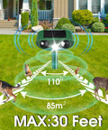 Two Pack Solar Ultrasonic Cat Deterrent With PIR Motion Sensor Waterproof Outdoor Animal Repeller For Garden And Yard That Keeps Cats, Dogs, Skunks, Raccoons, Birds And Squirrels Away, green, on stake