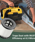 Heavy Duty HEPA Vacuum Filter For DCV581H And DCV580H 20V Max Shop Vac with 2 Gallon Wet Dry Vacuum in use near window