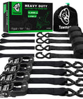 Beefy Four Pack Heavy Duty Ratchet Straps 1.5 Inch By 15 Foot Tie Downs With 5,208 Pounds Break Strength Soft Loop Cargo Straps set