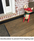 Three Piece Floor Cord Cover Set on porch with holiday decor, DIY friendly heavy duty PVC black, prevents tripping over cables