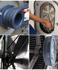 A collage of industrial machinery with 4 Pack A33 Or 4L350 Classic Wrapped Rubber V Belt 33 Inch Inside Circumference 841mm.
