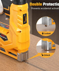 Tough As Nails Two In One Cordless Nailer And Brad Nailer Combo showcasing double protection feature for safety and precision use.