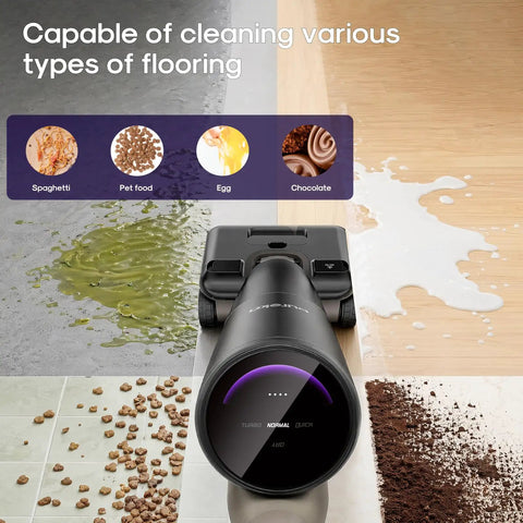 No Hassle Wet Dry Vacuum Cleaner Featuring Self Wash And Hot Air Dry Mode 24Kpa Serious Suction on various flooring types.