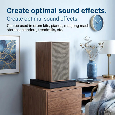 2 Pack 8 To 10 Inch Studio Monitor Isolation Pads And Subwoofer Stand with acoustic foam on desk for crisp audio
