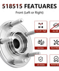 Front Wheel Bearing And Hub Assembly 518515 Pair For Ford Escape 2001 2012 Mazda Tribute 2001 2011 Mercury Mariner 2005 2011 Non ABS