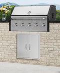 Double Door BBQ Access Door 24x24 Inch In Brushed Stainless Steel for outdoor kitchen, installed under grill