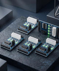 Top view of Plug And Play ULN2003 Stepper Motor Driver Board Module 5-12V For 28BYJ-48 with XH-5P Connector and LED indicators