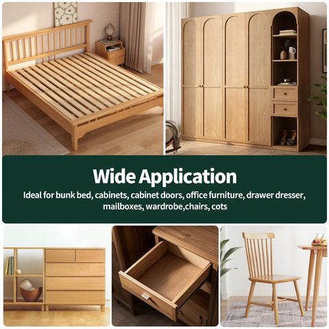 All In One 121 Piece Furniture Hardware Kit With M6 Bolts In 20 40 60 And 80 Millimeter Sizes Cam Locks Barrel Nuts Dowel Pins And Hex Key For Beds Dressers Cabinets And Drawers Grab And Go Replacement Repair Kit showcasing wide application for beds, cabinets, and chairs