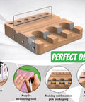 Dope Sublimation Pen Clamp For 0.4 Inch Pens Silicone Grip Holder with wooden design and multiple slots for DIY crafting