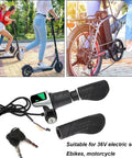 36V Half Twist Ebike Throttle Grip With Key Lock And LCD Display for E Scooter MTB Bike and Motorcycle, 5 Pin Plug Controller