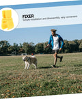 All Weather Game Ready Football Goal Connector Clips Durable Fixing Clips for Dog Training Rings on a field with man and dog