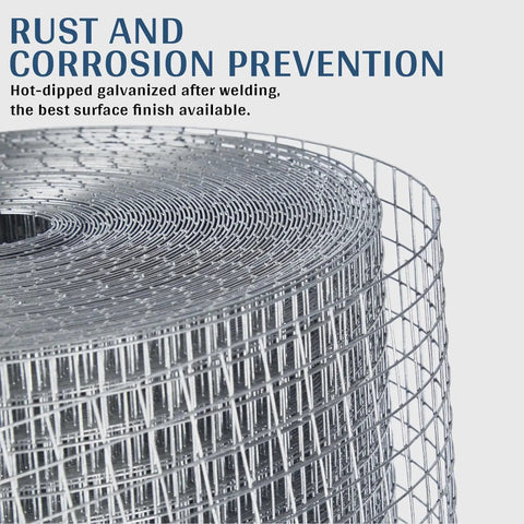 Go-To Half Inch Hardware Cloth Roll 4 Ft By 100 Ft 19-Gauge Galvanized Wire Mesh Garden Fence for Chickens, Gophers, and Critters