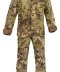 Hardcore Italian Army Combat Uniform Featuring Straight Up Fresh Vegetated Camo Print With Tough As Nails Ripstop Fabric Made From Solid Poly Cotton Blend Squad Approved Field Gear, front view.