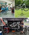 Heavy Duty Bike Repair Stand For Mountain And Road Bikes, Stable 80 Lbs Capacity, Four Leg Support in garage and outdoor use