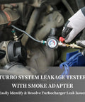 Turbo system leakage tester kit with air pressure gauge and stepped adapters (1-1/4'' to 4-1/4'')