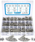Stainless Steel Self Tapping Screws Assortment Kit 560 Pcs M3 M4 M5 M6 Flat and Round Head Phillips Drive Wood Screws