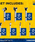 Wave Cutter Forstner Bit Set 7-Piece for Woodworking with Splinter-Free Cutting includes 1/4 to 1 inch forged steel bits.
