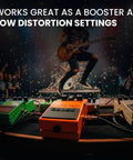 DS1 Distortion Pedal Bundle With Gearlux Power Supply on stage, guitarist performing, vibrant rock concert scene