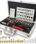Pro Grade Wood Burning Kit With Letters For Pyrography Adjustable Temperature Pen Safety Stand 27 Tips With Cutting Blade Stencils And Deluxe Case For Easy DIY Wood Art in open case