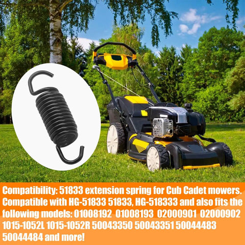 Heavy Duty Gear Extension and Tension Spring Set for Cub Cadet Zero Turn Mowers 51833 with lawn mower backdrop