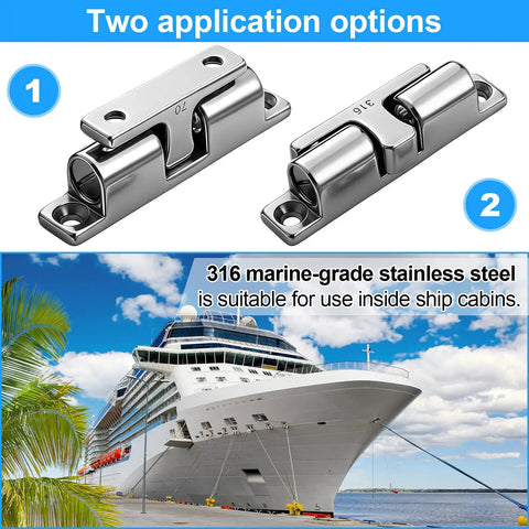 Two Pack Marine Grade 316 Stainless Steel Cabinet Tension Catch 70mm Double Ball Roller Latch For Ship Deck Hardware