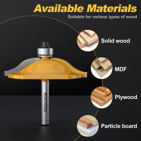 Solid Ogee Router Bit Set For Fine Woodworking with tungsten carbide blades suitable for solid wood, MDF, plywood, and particle board.