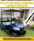 Heavy Duty 620430 Pre Charge Resistor Assembly 500 Ohm Fits 48V Electric Golf Cart Solenoid, shown with blue golf cart, boosts efficiency.