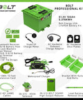 48V LiFePO4 Golf Cart Battery 105Ah 5.376kWh With 250A BMS Includes 18A Charger And Pro Accessory Kit components