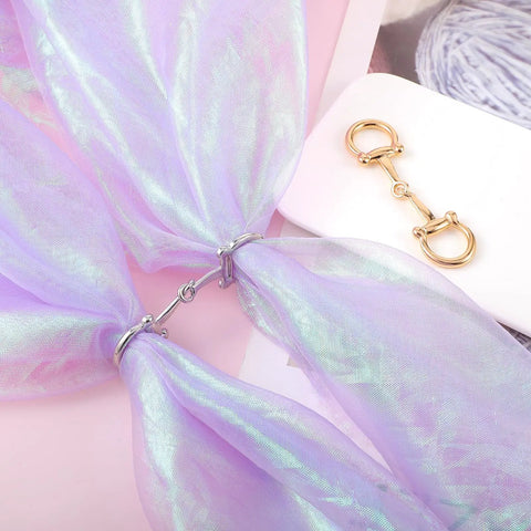 Two Piece Horse Bit Buckle Set Silk Scarf Buckle Ring D Ring Snaffle Bit Buckles For Women Diy Snaffle Horse Jewelry