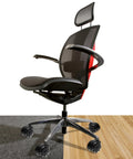 Office chair with 3 inch dual rollerblade wheels set of five for smooth and safe rolling on hardwood and carpet surfaces
