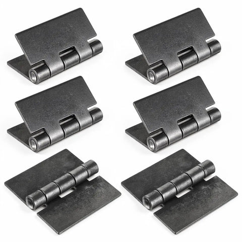 Six Pack 3 Inch Weld On Steel Butt Hinges Heavy Duty Rust Resistant Weldable Hinge Set For Gates and Doors