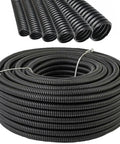 2 Inch Wire Loom Conduit Corrugated Black Polypropylene Non Slit Flex Tubing 10 Feet Tough Heavy Duty Protection