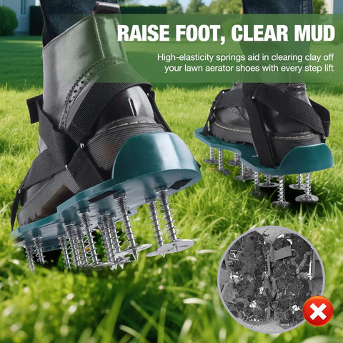 Adjustable Spiked Lawn Aerator Shoes With Deep Soil Spikes And Breathable Straps, Fits 5 To 12 For A Secure Walk, Protect Your Turf