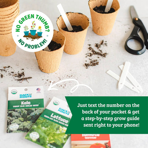 Heirloom Organic Non GMO Seeds Bundle USA Grown, 30 Count Mix Of Herbs Fruits Flowers And Veggies, Easy DIY Garden Kit