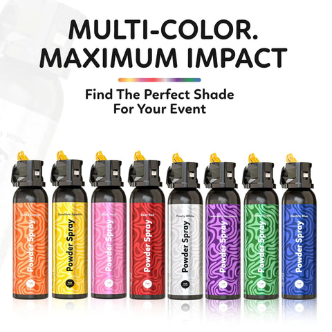 Sick Vibes Pink Smoke Bomb Powder Spray Launcher Kit For Outdoor Raves And Festivals Featuring Hella Biodegradable Color Burst with various colors.