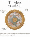 Antique Cherubs Sky Gold Trim Round Ceiling Medallion, 36 Inch Diameter Polystyrene Chandelier Plate Molding For Living Room