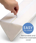 Close-up of Two Pack Extra Long Foam Bed Bumpers For Toddlers And Kids Expands To 56 Inch Coverage with zippered cover