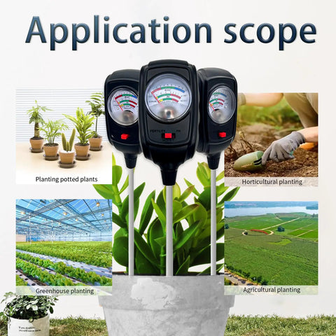 3 In 1 Soil Moisture, Nutrients, and pH Tester Kit for Garden, Lawn, Grass, Indoor and Outdoor Plants for Busy Green Thumbs Easy to Read Soil Meter for Quick, Accurate Checks, black analog meters for potted plants