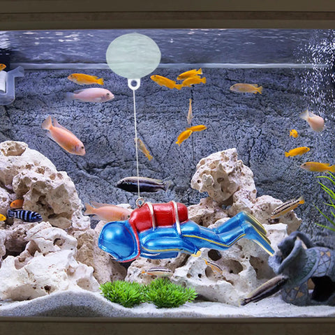 Ultra Realistic Tiny Diver Aquarium Decor Floating Ornament With Line And Suspension Ball Resin Mini Diver Landscape