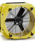 No Sweat Heavy Duty Industrial Air Mover And High Velocity Floor Blower Beast For Rapid Carpet Drying Job Site Essential 3000 Cfm Workhorse with yellow housing and large black blades.