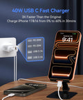 40W USB C Charger Fast Power Block With Four Ports PD Power Delivery And QC 3.0 USB C And USB A Multi Port Wall Charger charging phone