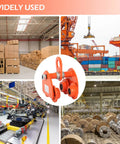 Workhorse 2 Ton Manual I Beam Trolley With Dual Wheels in industrial settings, ideal for straight and curved beams.