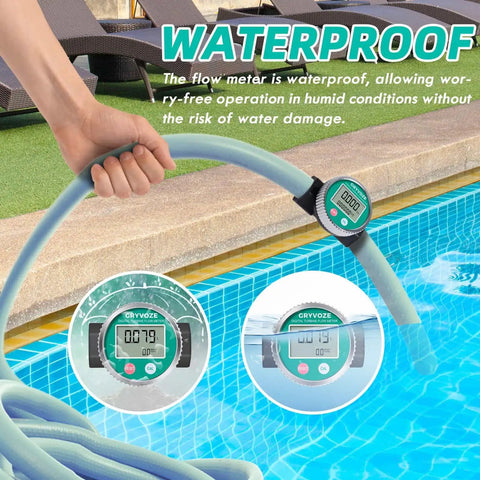 1 Inch PP Chemical Flow Meter Waterproof For Acid And Alkali Liquids And Water Tough Industrial Grade Flow Sensor Built To Handle Wet Environments With EMI Protection And Easy Installation, pool hose use