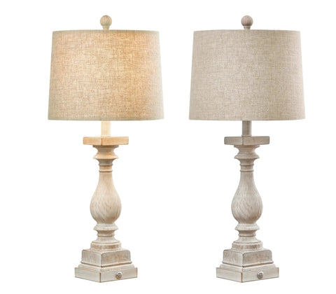 27 Inch Farmhouse Black Table Lamp Set Of Two With USB A And USB C Ports For Bedroom And Living Room, side view