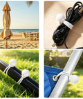Go To 30 Pack Ball Bungee Cords For Camping And Canopy Tarp Shelter Includes 6, 9, And 12 Inch Cords with 0.14 Inch Diameter in use.