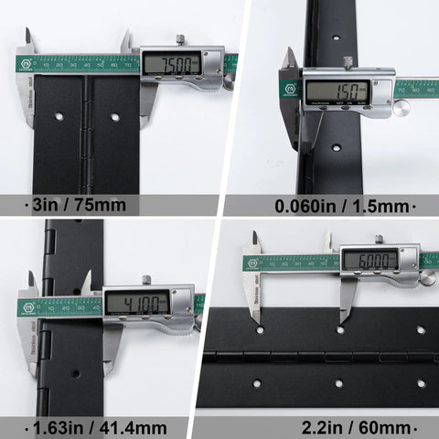 Heavy Duty Piano Hinges 2 Pack 24 Inch Long 3 Inch Wide True 0.060 Thick Black 304 Stainless Steel Cabinet And Toolbox Latches Built Like A Tank And Damn Tough For Any Real World Upgrade